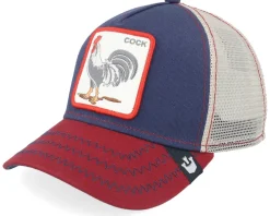 Clearance Goorin Bros. The Cock Navy/Khaki/Red Trucker - Blue