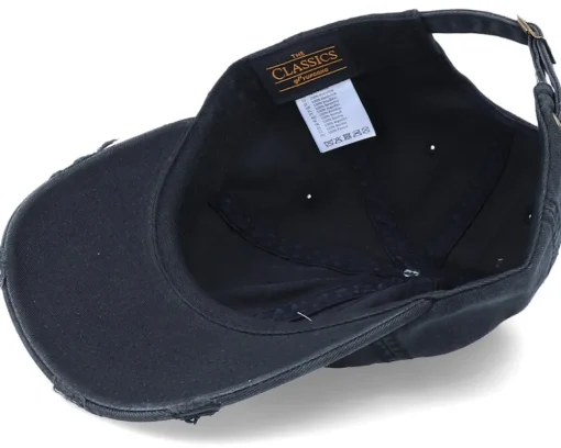 Dad Cap-Iconic The Fly Ripped Black Dad Cap -