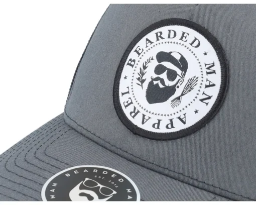 Trucker-Bearded Man The President Of Beards Patch Charcoal/ - Black