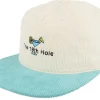 Snapback | Golf-Pins & Stripes The 19th Hole Golf Logo White/Teal Snapback -