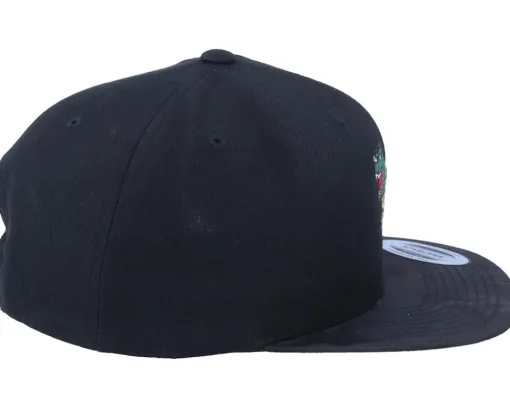 Snapback-Iconic Thug Life T-rex Applique Black Camo Snapback -