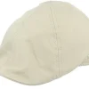 Organic Caps-MJM Hats Tiel Organic Cotton Beige Flat Cap -