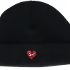 Short Beanies-Iconic Tiny Broken Mended Heart Black Short Beanie -