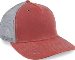 Trucker-Hunter Tiny Deer Antlers 112wh Split /Charcoal A-Frame Trucker - Red