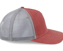 Trucker-Hunter Tiny Deer Antlers 112wh Split /Charcoal A-Frame Trucker - Red