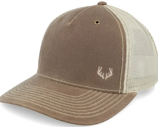 Trucker-Hunter Tiny Deer Antlers 112wh Split /Charcoal A-Frame Trucker - Red
