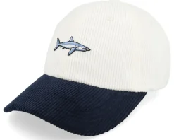 Dad Cap-Skillfish Tiny Mako Shark Corduroy Off /Navy Dad Cap - White