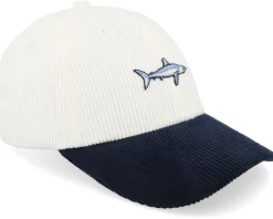 Dad Cap-Skillfish Tiny Mako Shark Corduroy Off /Navy Dad Cap - White