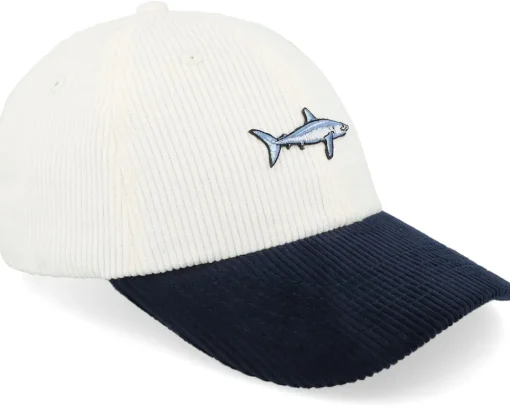 Dad Cap-Skillfish Tiny Mako Shark Corduroy Off /Navy Dad Cap - White