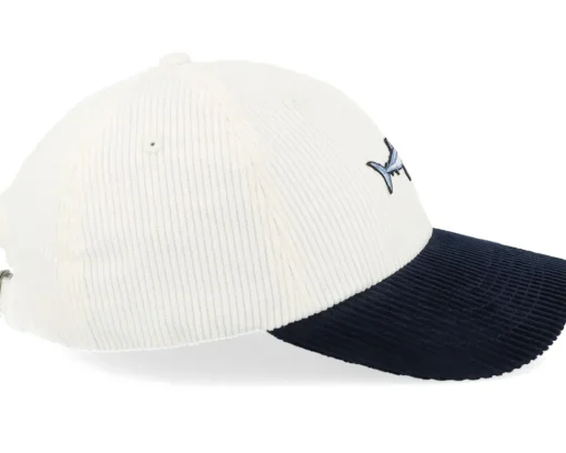 Dad Cap-Skillfish Tiny Mako Shark Corduroy Off /Navy Dad Cap - White