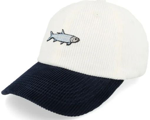 Dad Cap-Skillfish Tiny Mako Shark Corduroy Off /Navy Dad Cap - White