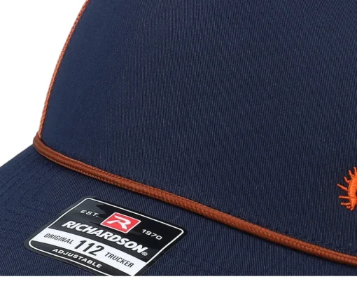 Trucker-Hunter Tiny Moose Antlers Navy/Orange/Dark Orange Rope Trucker - Blue