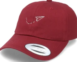 Hot Abducted Tiny Paper Plane Maroon Dad Cap -