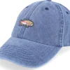 Dad Cap-Skillfish Tiny Rainbow Trout Fish Vintage Washed Denim Dad Cap - Blue