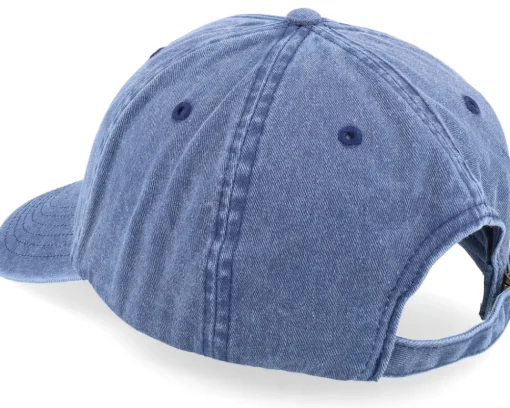 Dad Cap-Skillfish Tiny Rainbow Trout Fish Vintage Washed Denim Dad Cap - Blue