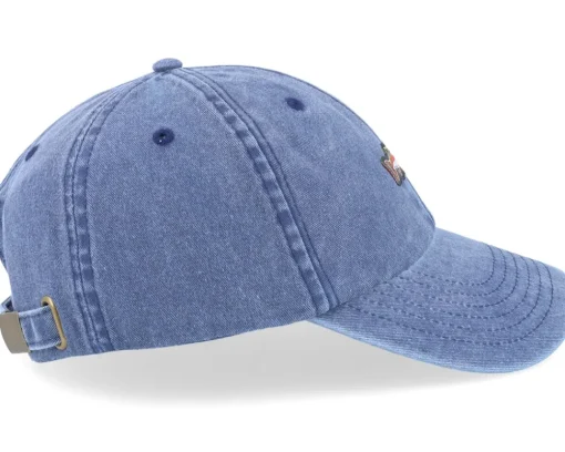 Dad Cap-Skillfish Tiny Rainbow Trout Fish Vintage Washed Denim Dad Cap - Blue