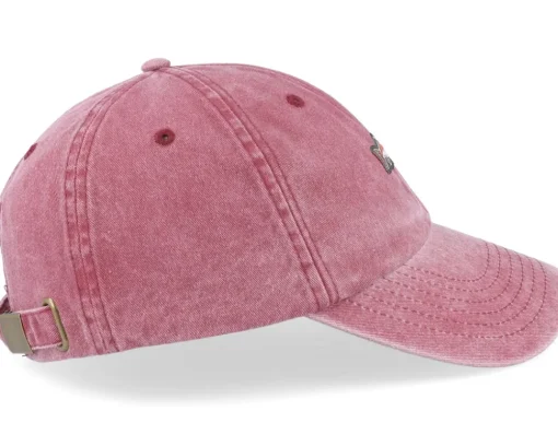 Fashion Skillfish Tiny Rainbow Trout Fish Vintage Washed Dad Cap - Red