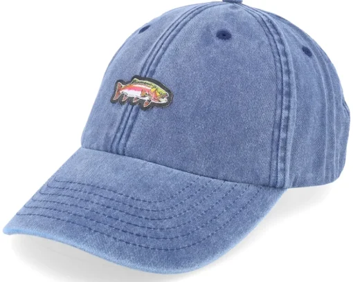 Fashion Skillfish Tiny Rainbow Trout Fish Vintage Washed Dad Cap - Red