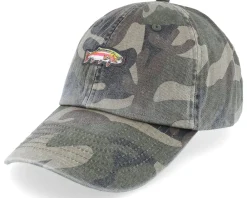 Fashion Skillfish Tiny Rainbow Trout Fish Vintage Washed Dad Cap - Red