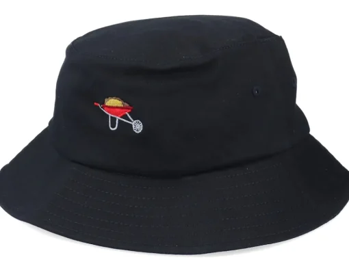 Buckets-Abducted Tiny Red Wheelbarrow Black Bucket -