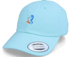 Dad Cap-Abducted Tiny Sea Horse Saxophone Blue Dad Cap -