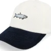Fashion Skillfish Tiny Tarpon Corduroy Off /Navy Dad Cap - White