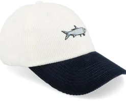 Fashion Skillfish Tiny Tarpon Corduroy Off /Navy Dad Cap - White