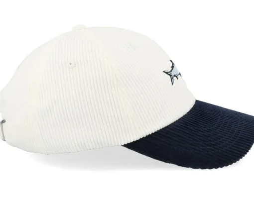 Fashion Skillfish Tiny Tarpon Corduroy Off /Navy Dad Cap - White