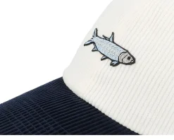 Fashion Skillfish Tiny Tarpon Corduroy Off /Navy Dad Cap - White