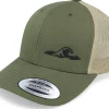 Trucker-Iconic Tiny Wave Retro 2-tone Mossgreen/Khaki Trucker -