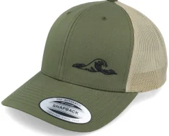 Trucker-Iconic Tiny Wave Retro 2-tone Mossgreen/Khaki Trucker -