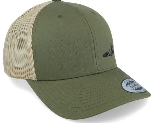 Trucker-Iconic Tiny Wave Retro 2-tone Mossgreen/Khaki Trucker -