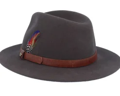 New Stetson Tller Woolfelt Dark Brown Fedora -