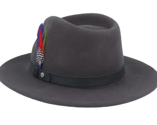 Outlet Stetson Tller Woolfelt Dark Grey Fedora -