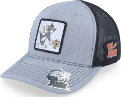 Trucker-Tom & Jerry Shaking Hands Heather Grey/Black -