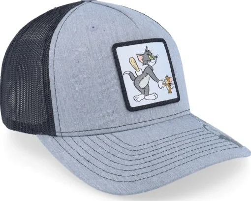 Trucker-Tom & Jerry Shaking Hands Heather Grey/Black -