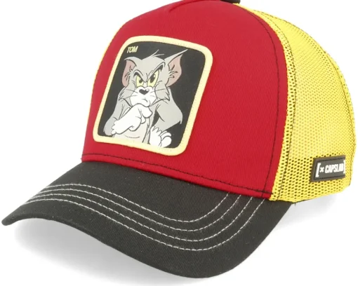 Clearance Capslab Tom & Jerry Tom Red/Yellow/Black Trucker -