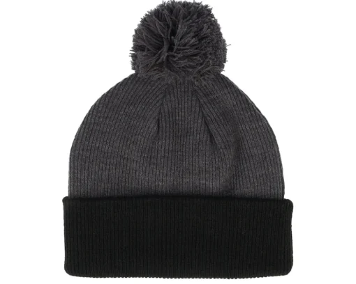 Pom Beanies-Bauer 2tone Knit Black/Grey Pom -