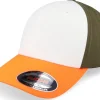 Blanks-Flexfit 3-tone Neon Orange/White/Olive -
