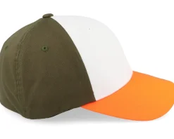 Blanks-Flexfit 3-tone Neon Orange/White/Olive -