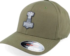 Flexfit-Vikings Tors Hammer Mjölner Olive Green Flexfit -