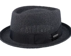 Pork Pie Hats-Wigéns Toyo Black Pork Pie -