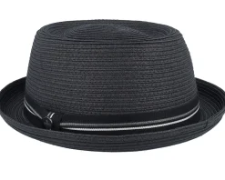 Pork Pie Hats-Lierys Toyo Black Straw Pork Pie -
