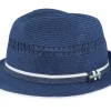 Trilby Hats-Stetson Toyo Blue Trilby -