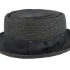 Pork Pie Hats | Straw Hat-Jaxon & James Toyo Braided Black Pork Pie -