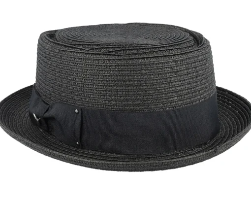 Pork Pie Hats | Straw Hat-Jaxon & James Toyo Braided Black Pork Pie -
