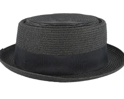 Pork Pie Hats | Straw Hat-Jaxon & James Toyo Braided Black Pork Pie -