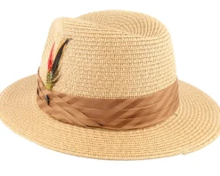 Fedora-Jaxon & James Toyo Braided Fedora Cappuccino Straw Hat -