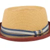 Outlet Stetson Toyo Red/Beige Pork Pie Straw Hat -