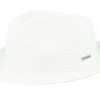 New Stetson Toyo White Brown Trilby Straw Hat -
